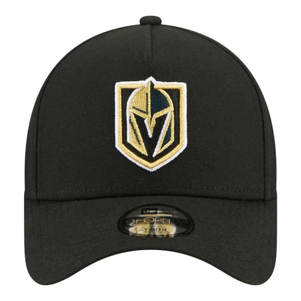 Vegas Golden Knights New Era Youth 9FORTY A-Frame Adjustable Hat - Black Hats