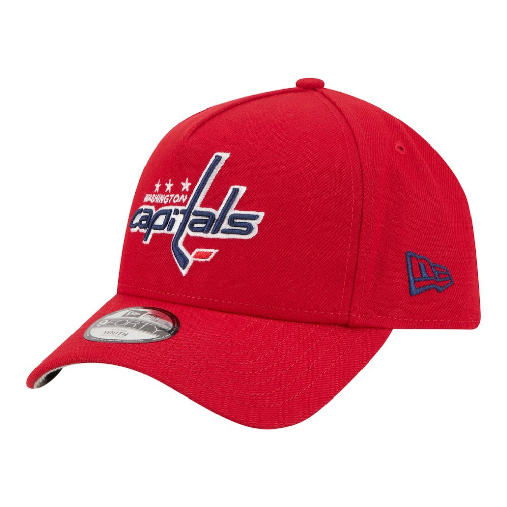 Washington Capitals New Era Youth 9FORTY A-Frame Adjustable Hat - Red Hats