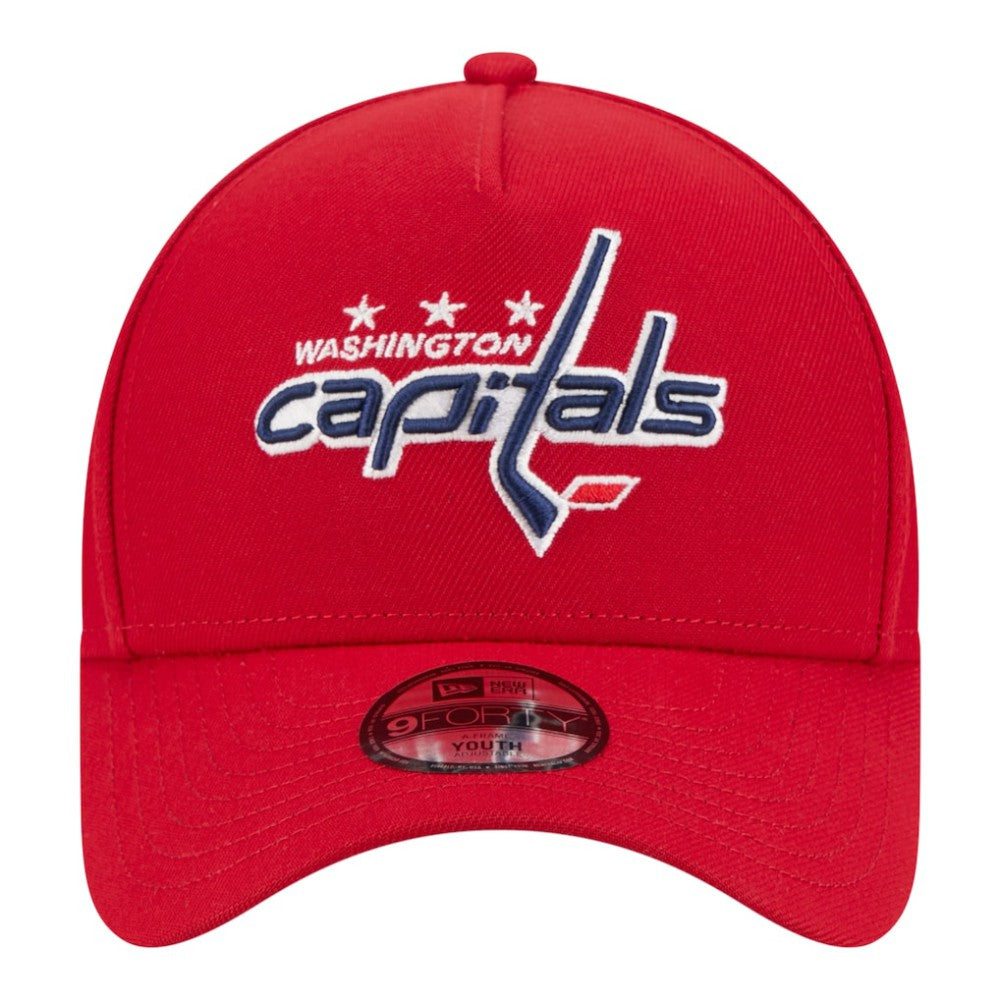 Washington Capitals New Era Youth 9FORTY A-Frame Adjustable Hat - Red Hats