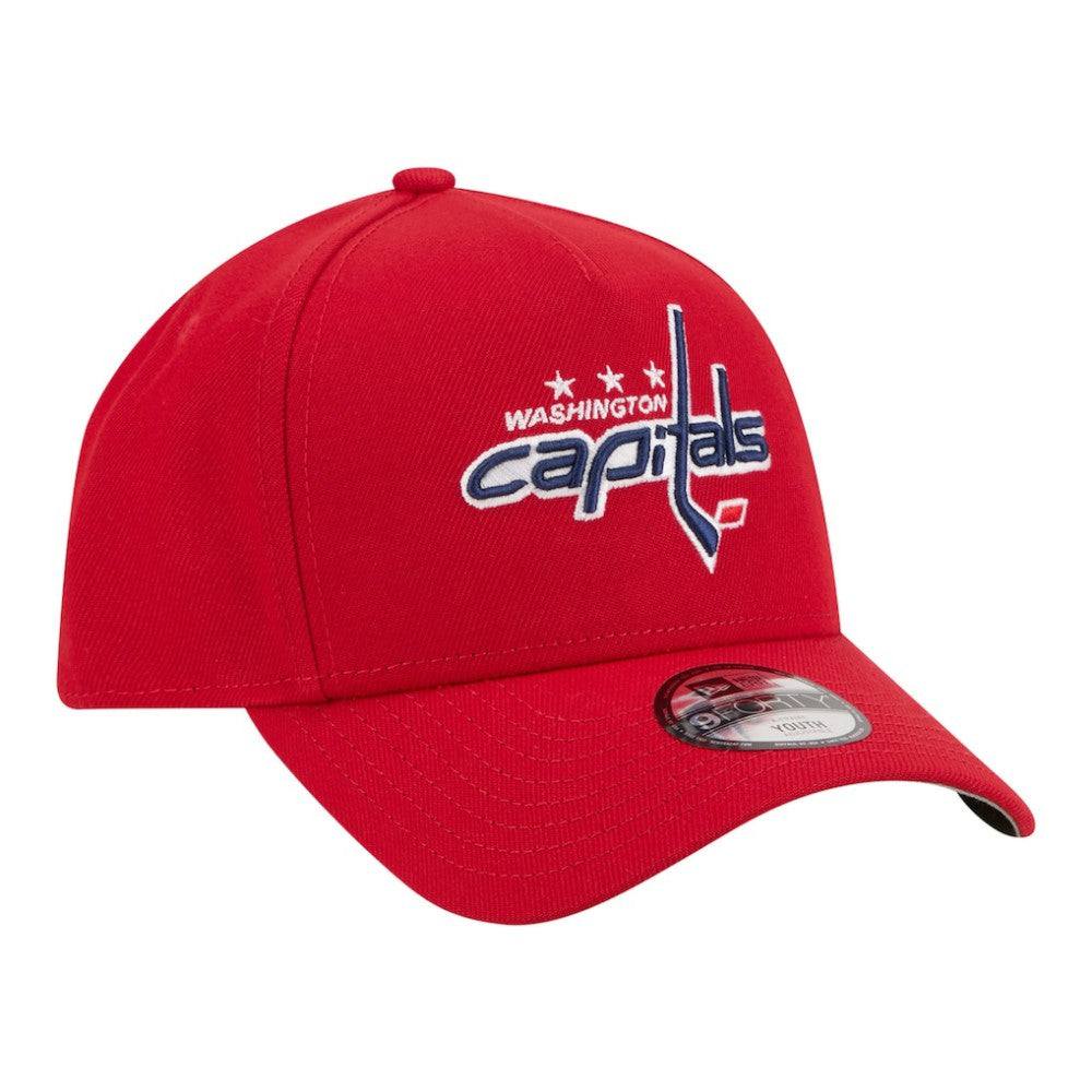 Washington Capitals New Era Youth 9FORTY A-Frame Adjustable Hat - Red Hats