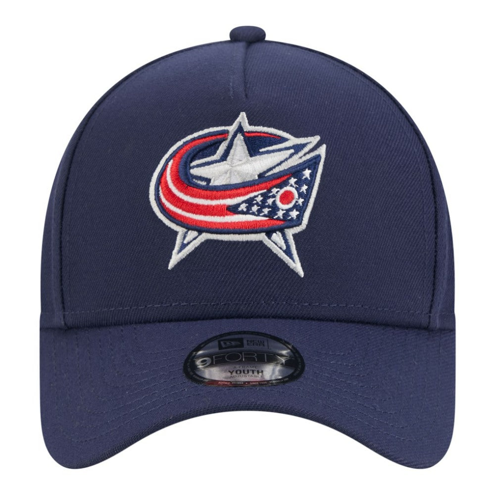 Columbus Blue Jackets New Era Youth 9FORTY A-Frame Adjustable Hat - Navy Hats