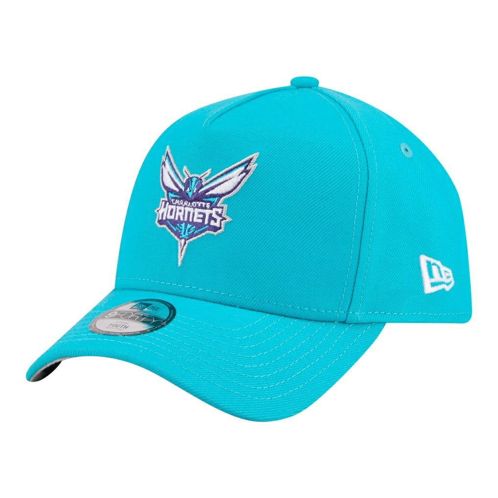 Charlotte Hornets Youth 9FORTY A-Frame Adjustable Hat - Teal discount