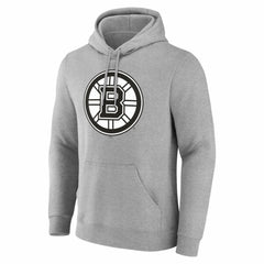Boston Bruins Big & Tall Personalized Name & Number Monochrome Pullover Hoodie - Gray Hoodies