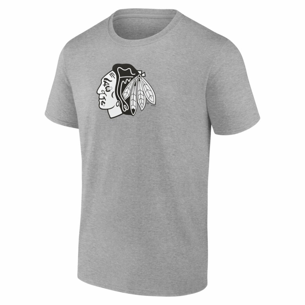 Chicago Blackhawks Big & Tall Personalized Name & Number Monochrome T-Shirt - Gray T-shirts