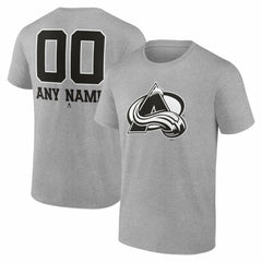Colorado Avalanche Big & Tall Personalized Name & Number Monochrome T-Shirt - Gray T-shirts