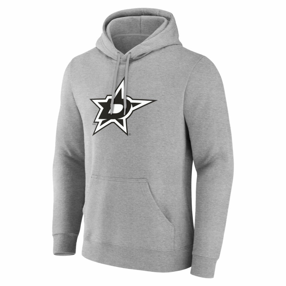 Dallas Stars Big & Tall Personalized Name & Number Monochrome Pullover Hoodie - Gray Hoodies