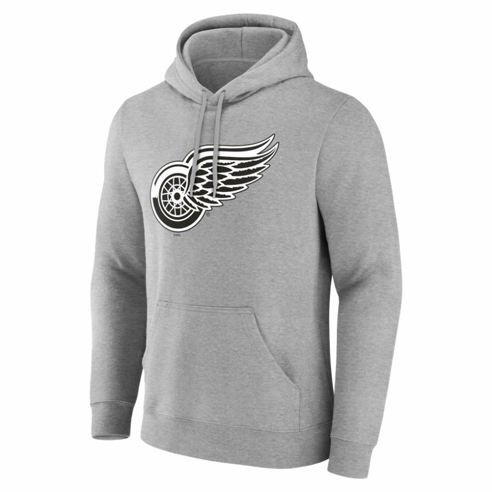 Detroit Red Wings Big & Tall Personalized Name & Number Monochrome Pullover Hoodie - Gray Hoodies