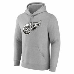 Detroit Red Wings Big & Tall Personalized Name & Number Monochrome Pullover Hoodie - Gray Hoodies