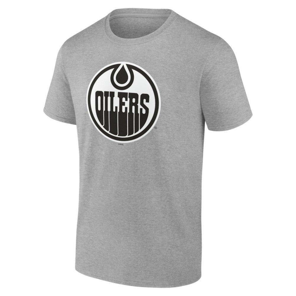 Edmonton Oilers Big & Tall Personalized Name & Number Monochrome T-Shirt - Gray T-shirts