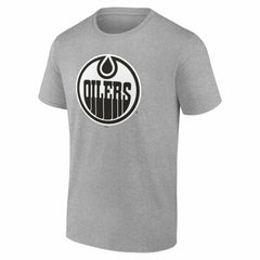 Edmonton Oilers Big & Tall Personalized Name & Number Monochrome T-Shirt - Gray T-shirts