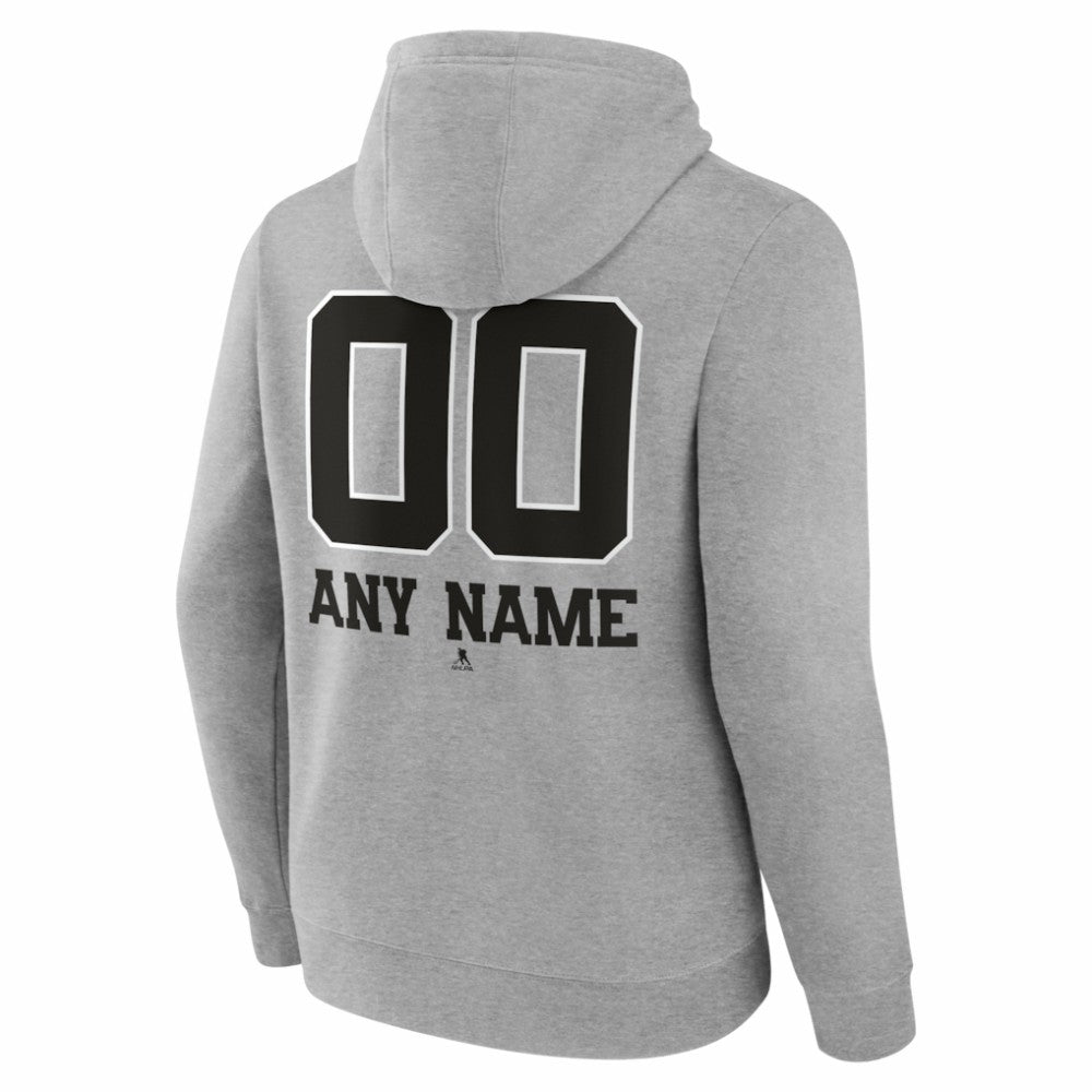 New York Islanders Big & Tall Personalized Name & Number Monochrome Pullover Hoodie - Gray Hoodies
