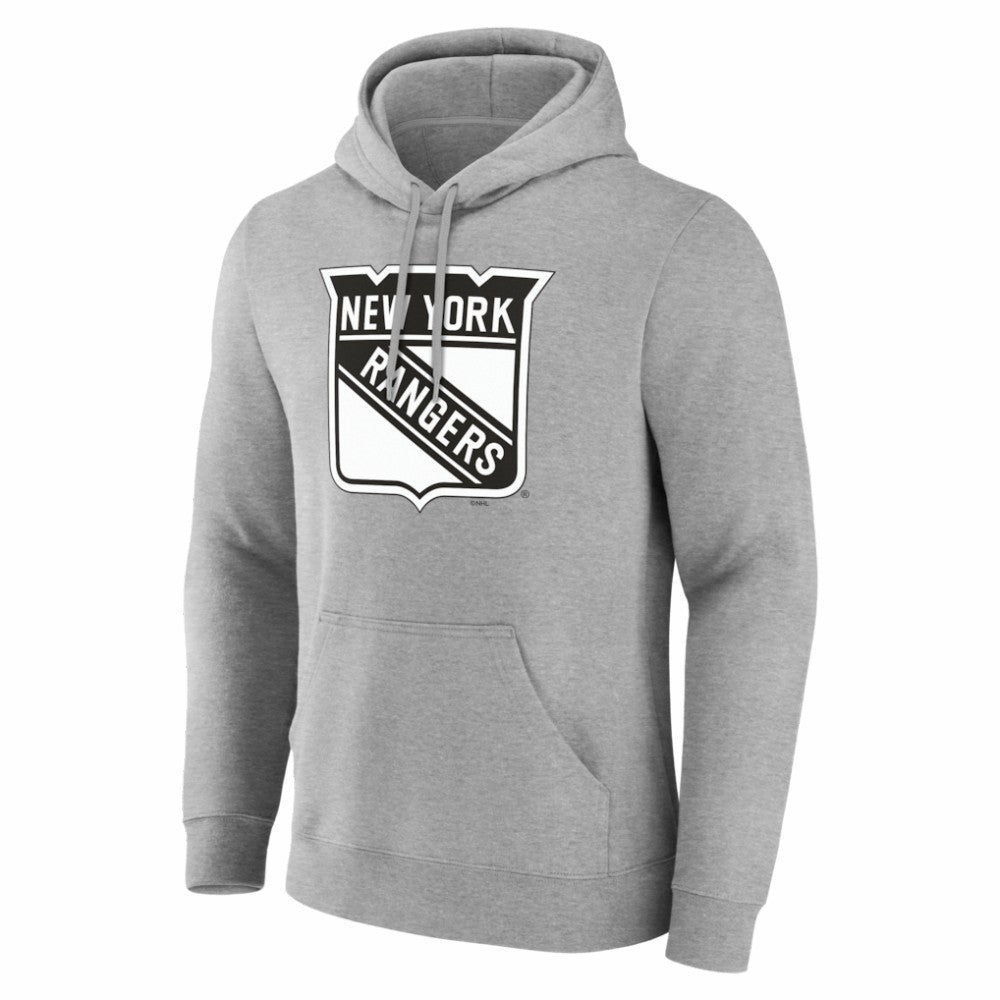 New York Rangers Big & Tall Personalized Name & Number Monochrome Pullover Hoodie - Gray Hoodies