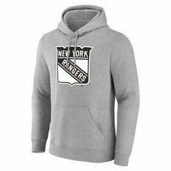 New York Rangers Big & Tall Personalized Name & Number Monochrome Pullover Hoodie - Gray Hoodies