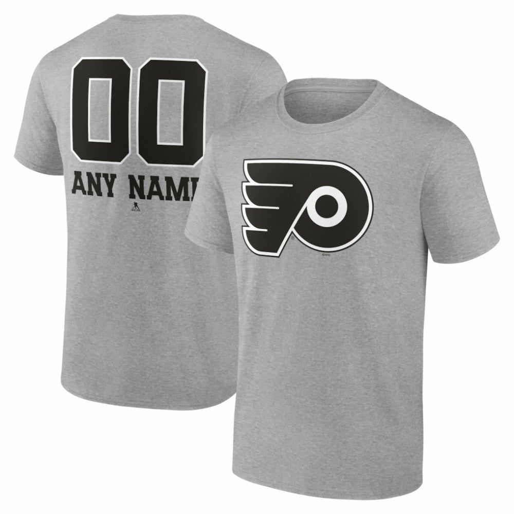 Philadelphia Flyers Big & Tall Personalized Name & Number Monochrome T-Shirt - Gray T-shirts