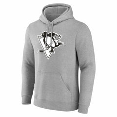 Pittsburgh Penguins Big & Tall Personalized Name & Number Monochrome Pullover Hoodie - Gray Hoodies