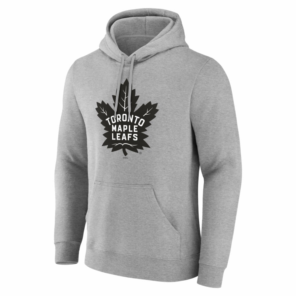 Toronto Maple Leafs Big & Tall Personalized Name & Number Monochrome Pullover Hoodie - Gray Hoodies