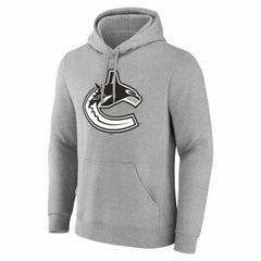 Vancouver Canucks Big & Tall Personalized Name & Number Monochrome Pullover Hoodie - Gray Hoodies