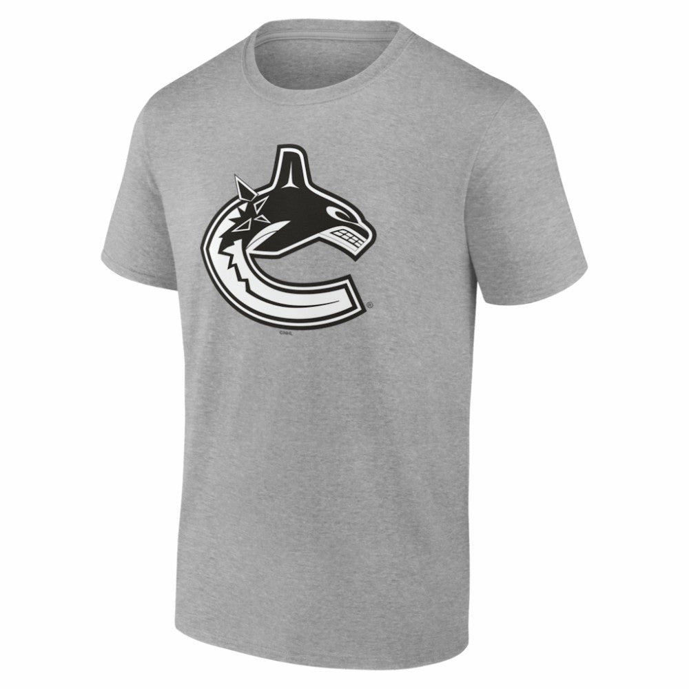 Vancouver Canucks Big & Tall Personalized Name & Number Monochrome T-Shirt - Gray T-shirts