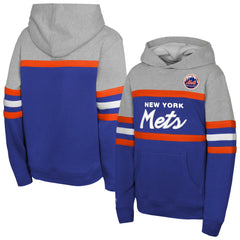 New York Mets Youth Cooperstown Head Coach Pullover Hoodie Royal/Grey