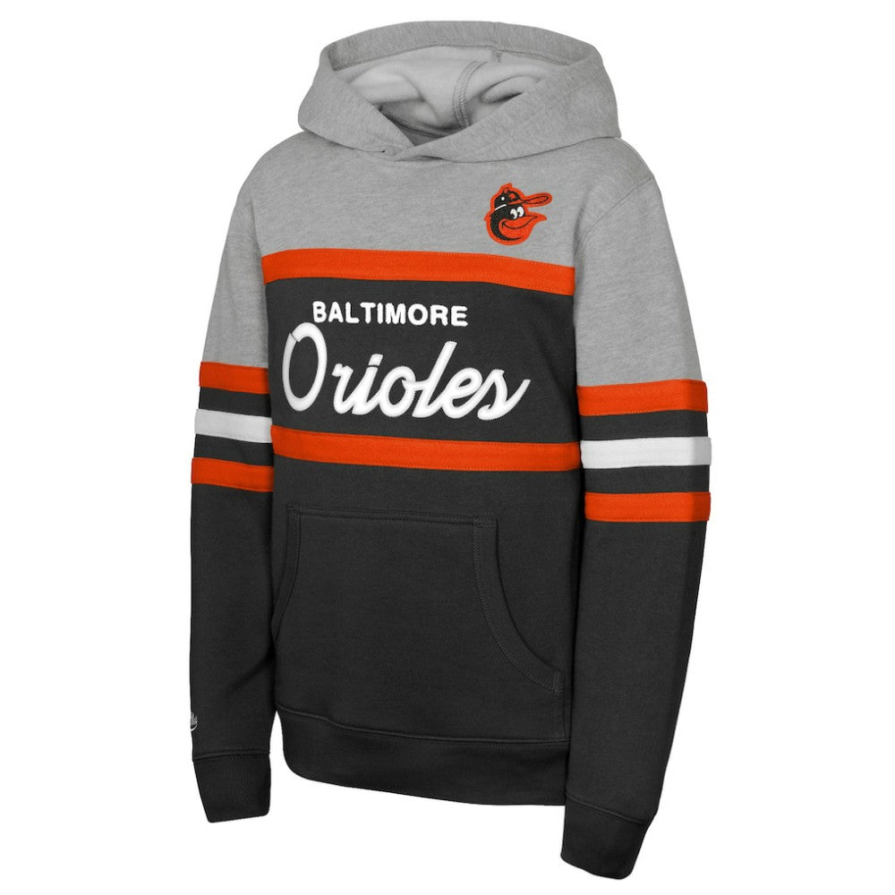 Baltimore Orioles Youth Cooperstown Head Coach Pullover Hoodie Black/Grey