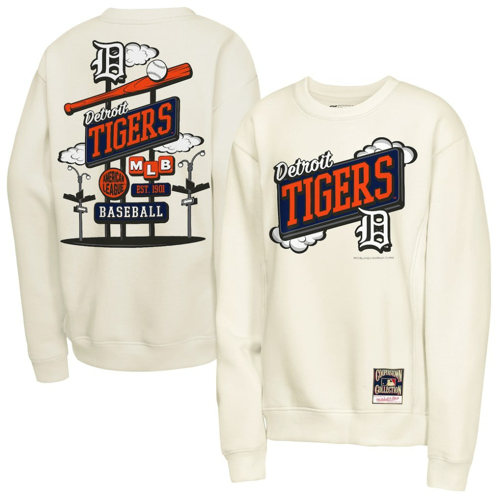 Detroit Tigers Youth Retro Billboard Sweatshirt Natural