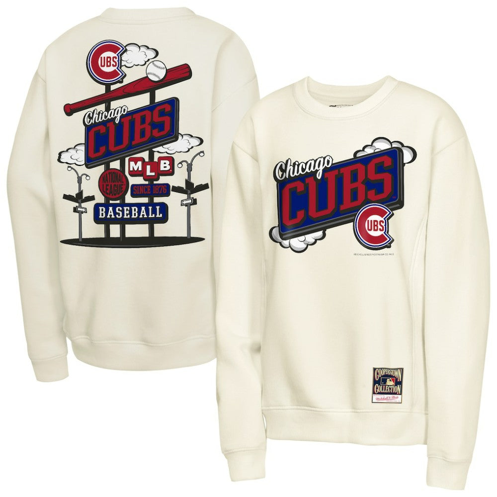 Chicago Cubs Youth Retro Billboard Sweatshirt Natural
