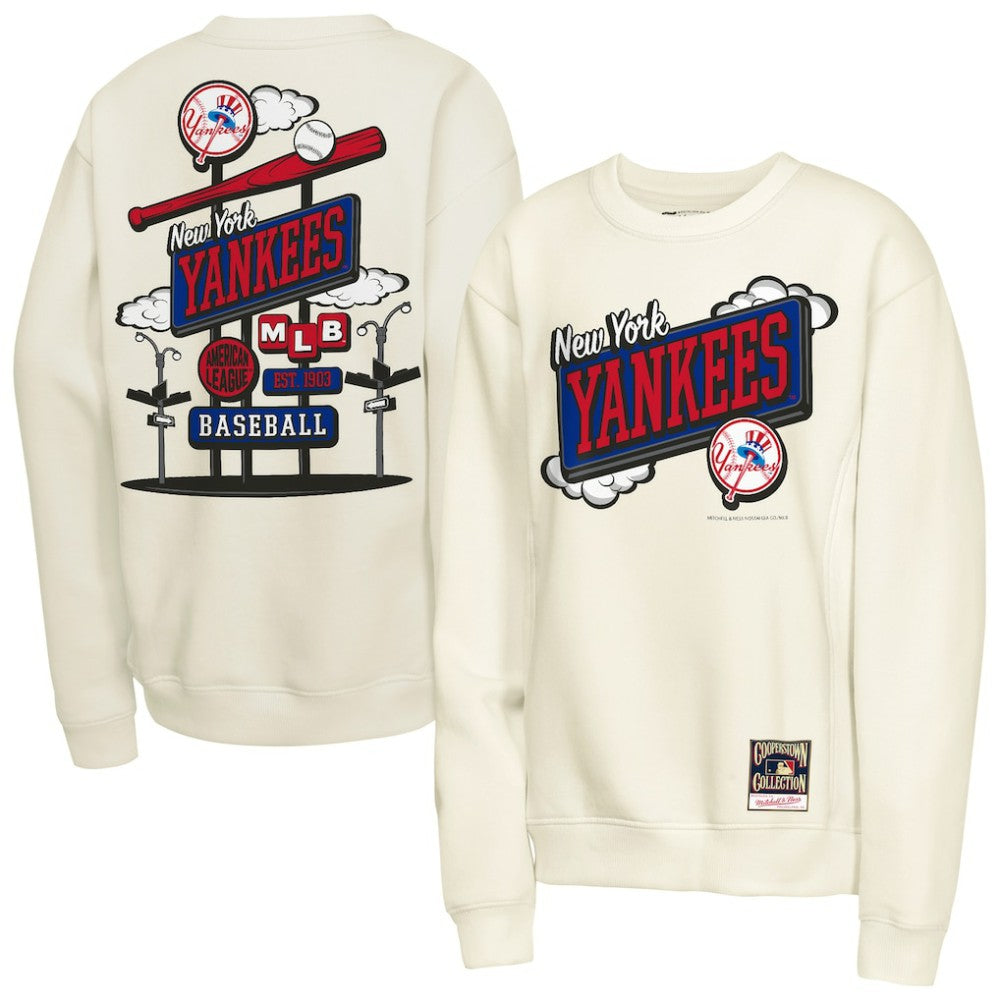New York Yankees Youth Retro Billboard Sweatshirt Natural