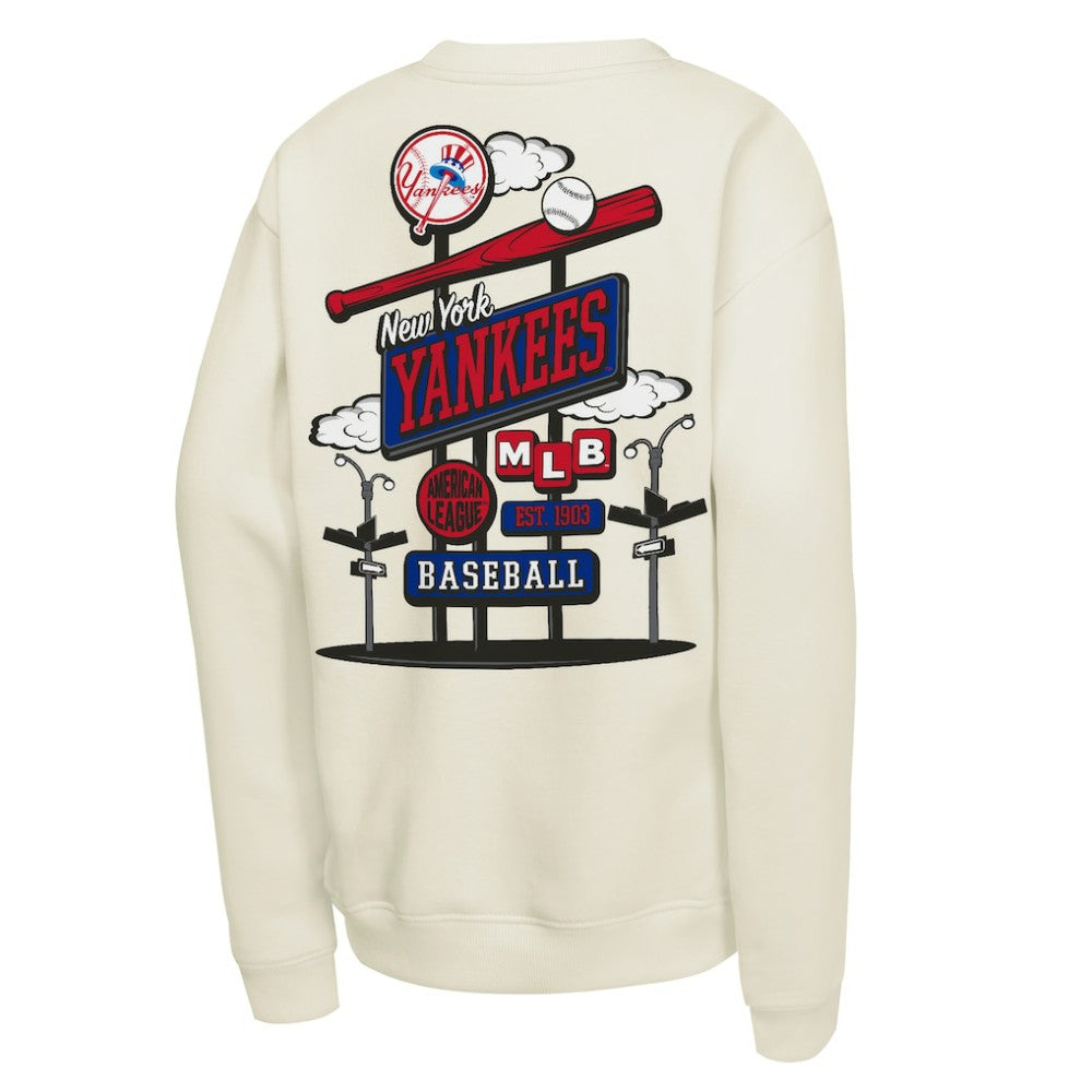 New York Yankees Youth Retro Billboard Sweatshirt Natural