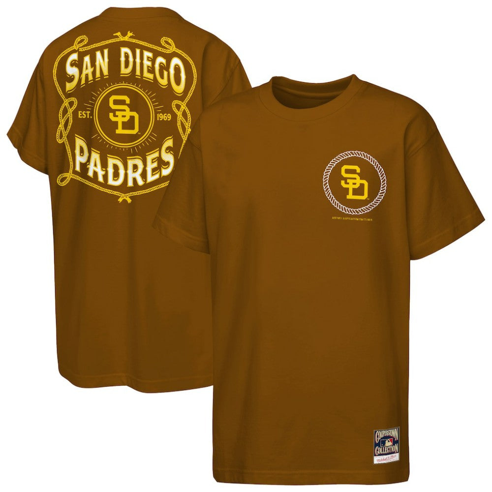 San Diego Padres Youth Cooperstown Rodeo Rope T-Shirt Brown