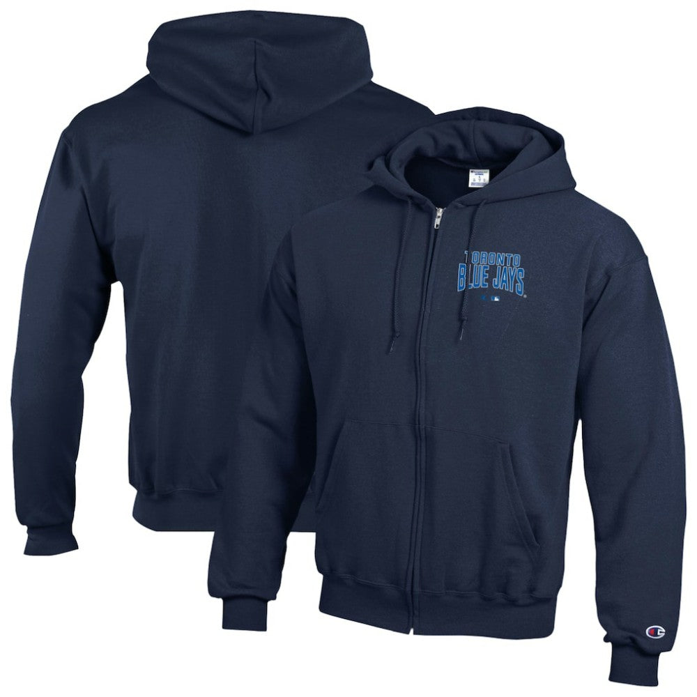 Toronto Blue Jays Champion Eco Powerblend Full-Zip Hoodie Navy