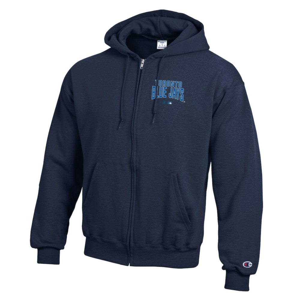 Toronto Blue Jays Champion Eco Powerblend Full-Zip Hoodie Navy