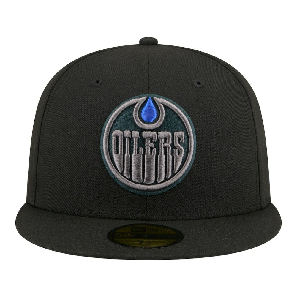 Edmonton Oilers New Era Color Pop 59FIFTY Fitted Hat - Black Hats