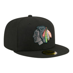 Chicago Blackhawks New Era Color Pop 59FIFTY Fitted Hat - Black Hats