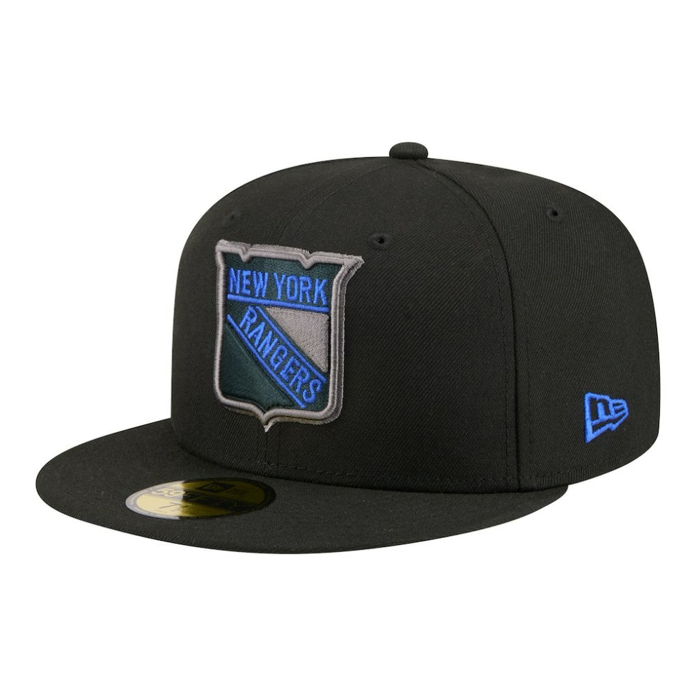 New York Rangers New Era Color Pop 59FIFTY Fitted Hat - Black Hats