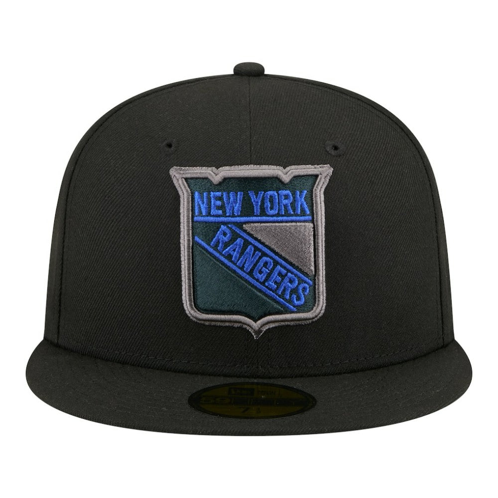 New York Rangers New Era Color Pop 59FIFTY Fitted Hat - Black Hats