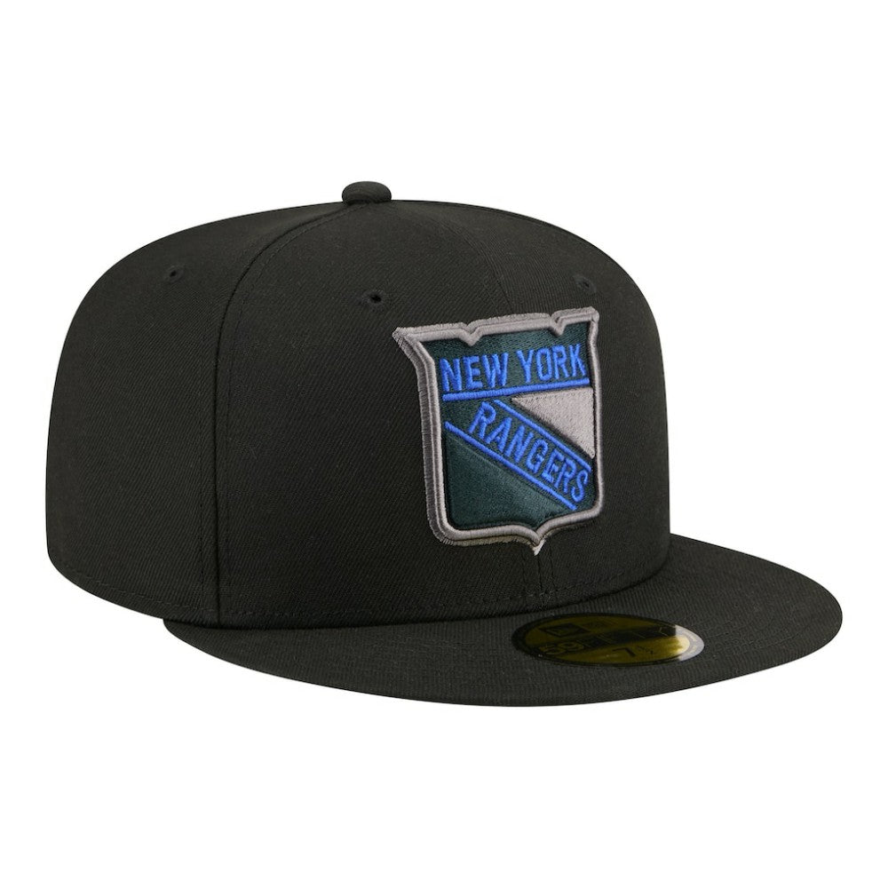 New York Rangers New Era Color Pop 59FIFTY Fitted Hat - Black Hats