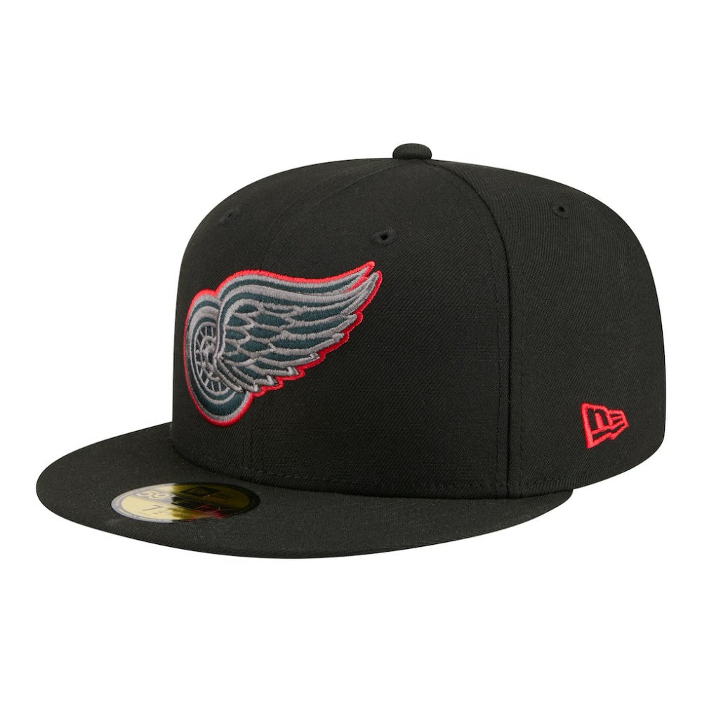 Detroit Red Wings New Era Color Pop 59FIFTY Fitted Hat - Black Hats