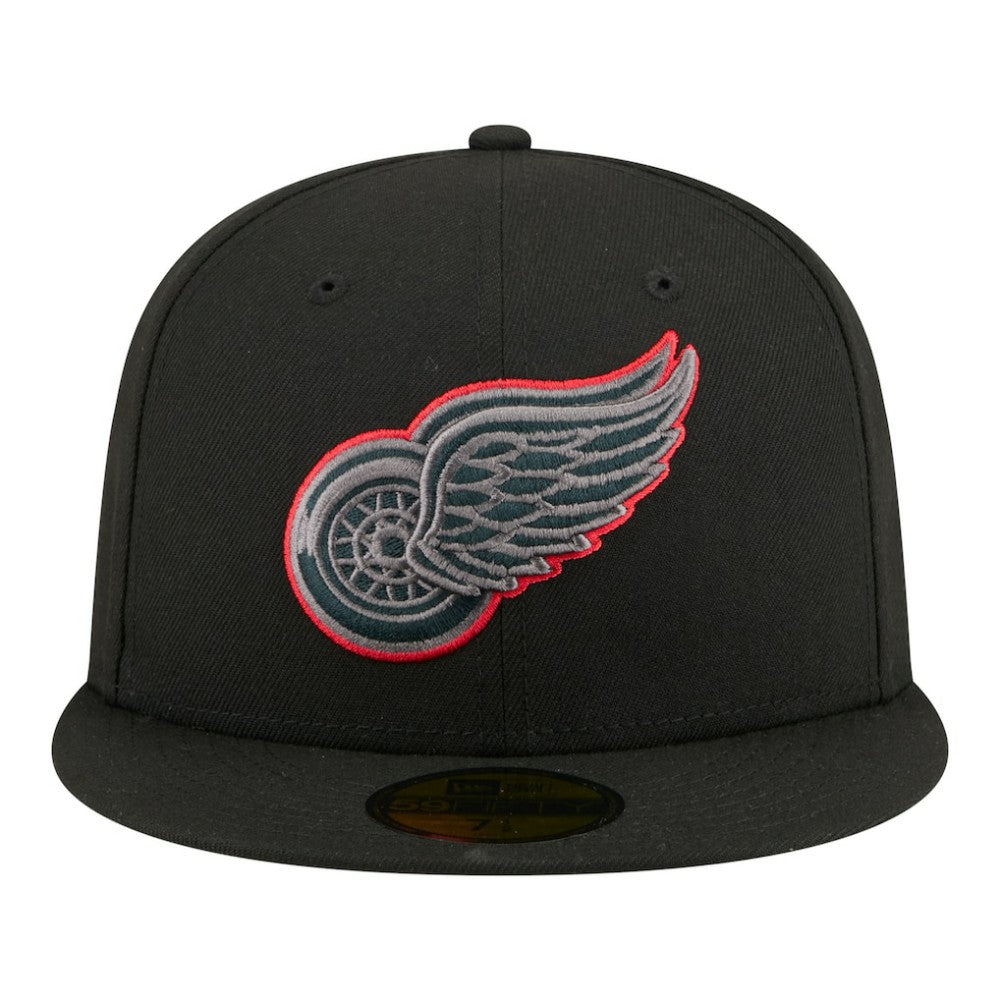 Detroit Red Wings New Era Color Pop 59FIFTY Fitted Hat - Black Hats