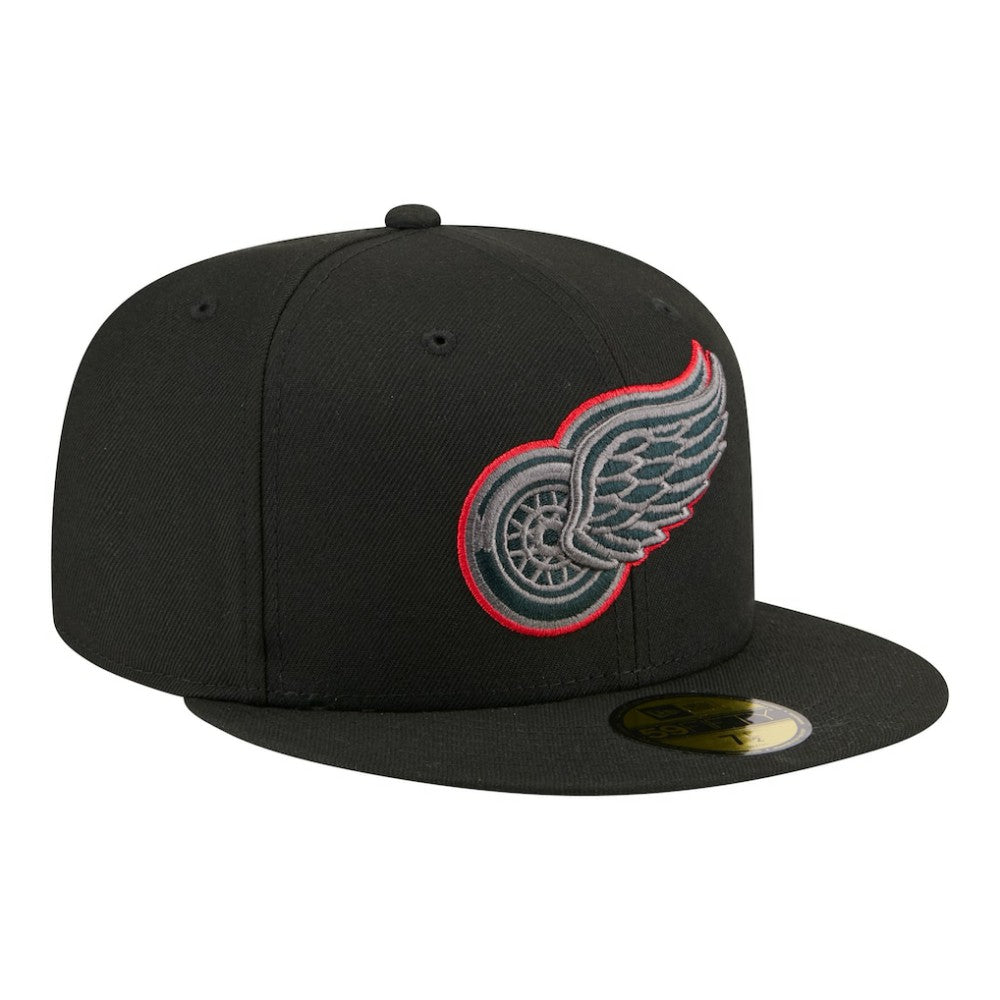 Detroit Red Wings New Era Color Pop 59FIFTY Fitted Hat - Black Hats