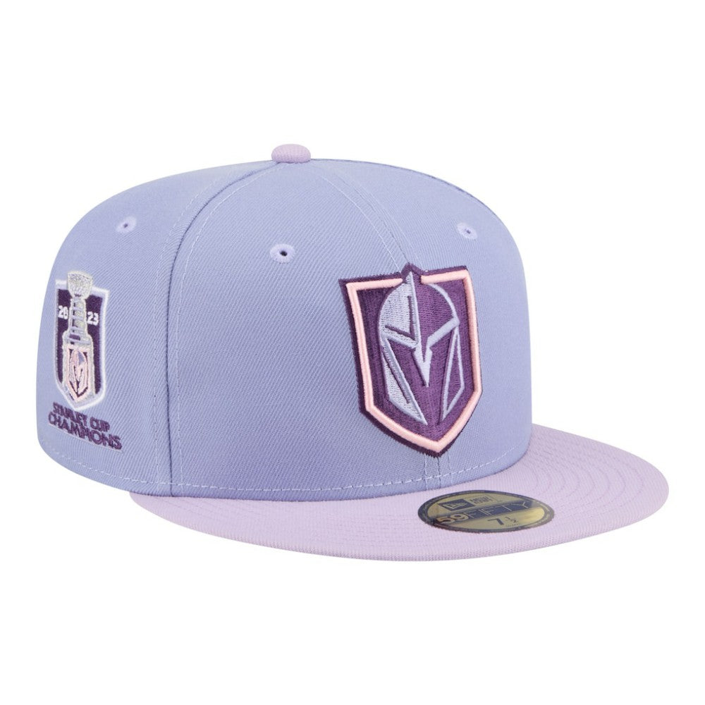 Vegas Golden Knights New Era Lavender Bloom 59FIFTY Fitted Hat - Light Purple/Purple Hats