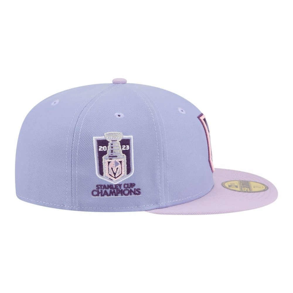 Vegas Golden Knights New Era Lavender Bloom 59FIFTY Fitted Hat - Light Purple/Purple Hats