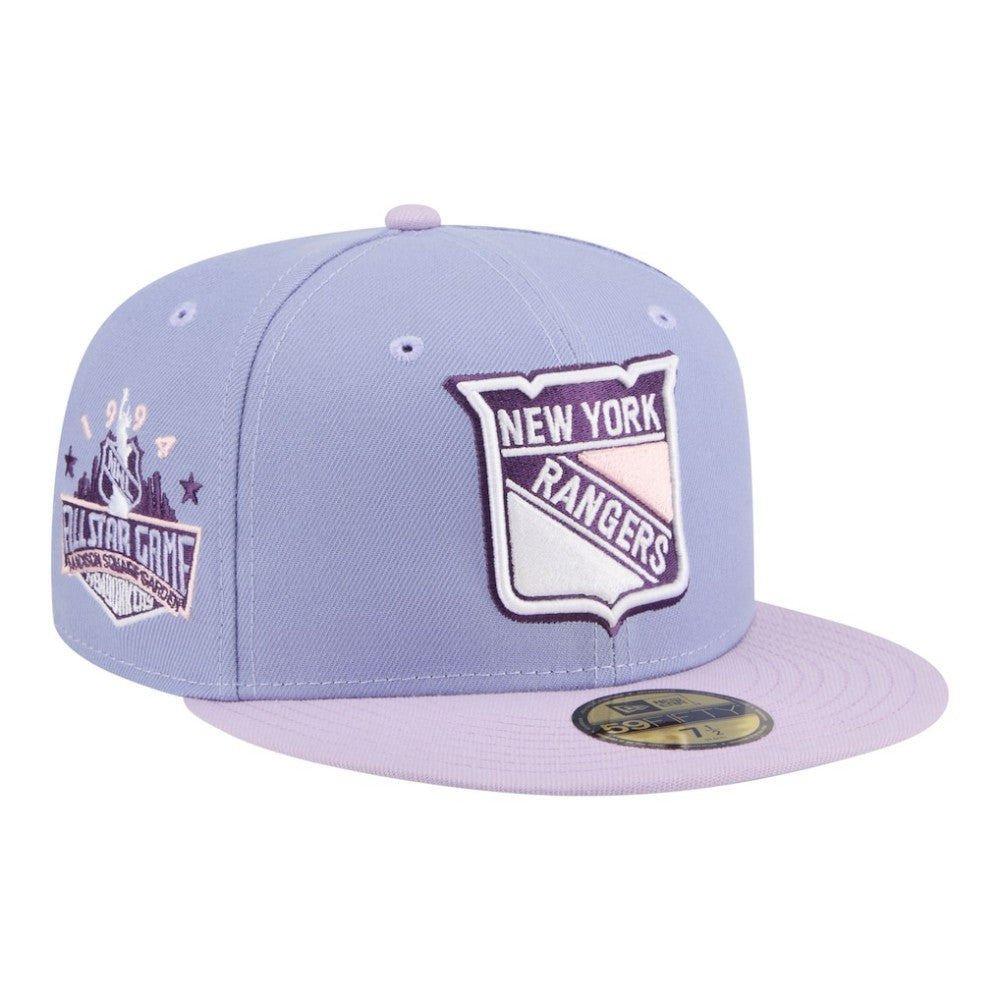 New York Rangers New Era Lavender Bloom 59FIFTY Fitted Hat - Light Purple/Purple Hats
