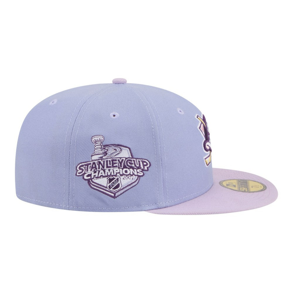 Anaheim Ducks New Era Lavender Bloom 59FIFTY Fitted Hat - Light Purple/Purple Hats