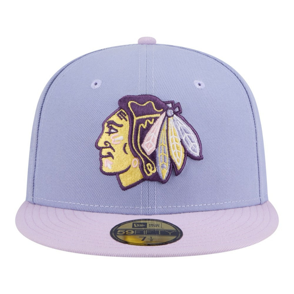 Chicago Blackhawks New Era Lavender Bloom 59FIFTY Fitted Hat - Light Purple/Purple Hats