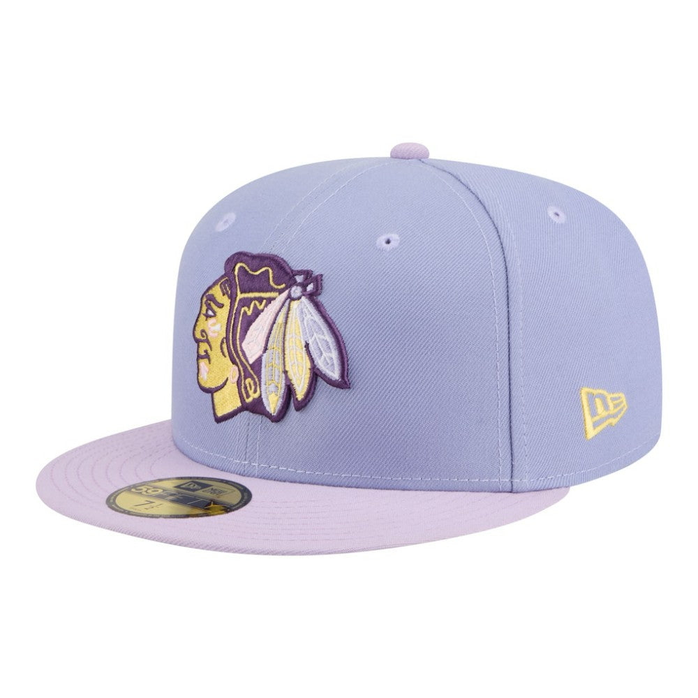 Chicago Blackhawks New Era Lavender Bloom 59FIFTY Fitted Hat - Light Purple/Purple Hats