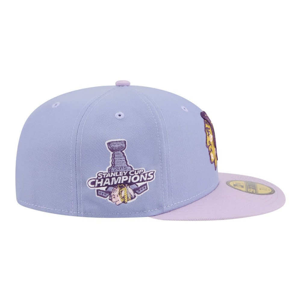 Chicago Blackhawks New Era Lavender Bloom 59FIFTY Fitted Hat - Light Purple/Purple Hats