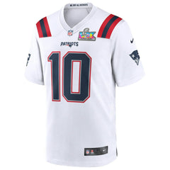 Drake Maye New England Patriots Super Bowl LX Patch Game Jersey - White sale