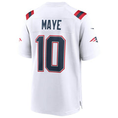 Drake Maye New England Patriots Super Bowl LX Patch Game Jersey - White sale