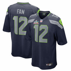 12s Seattle Seahawks Super Bowl LX Patch Game Jersey - College Navy for sale