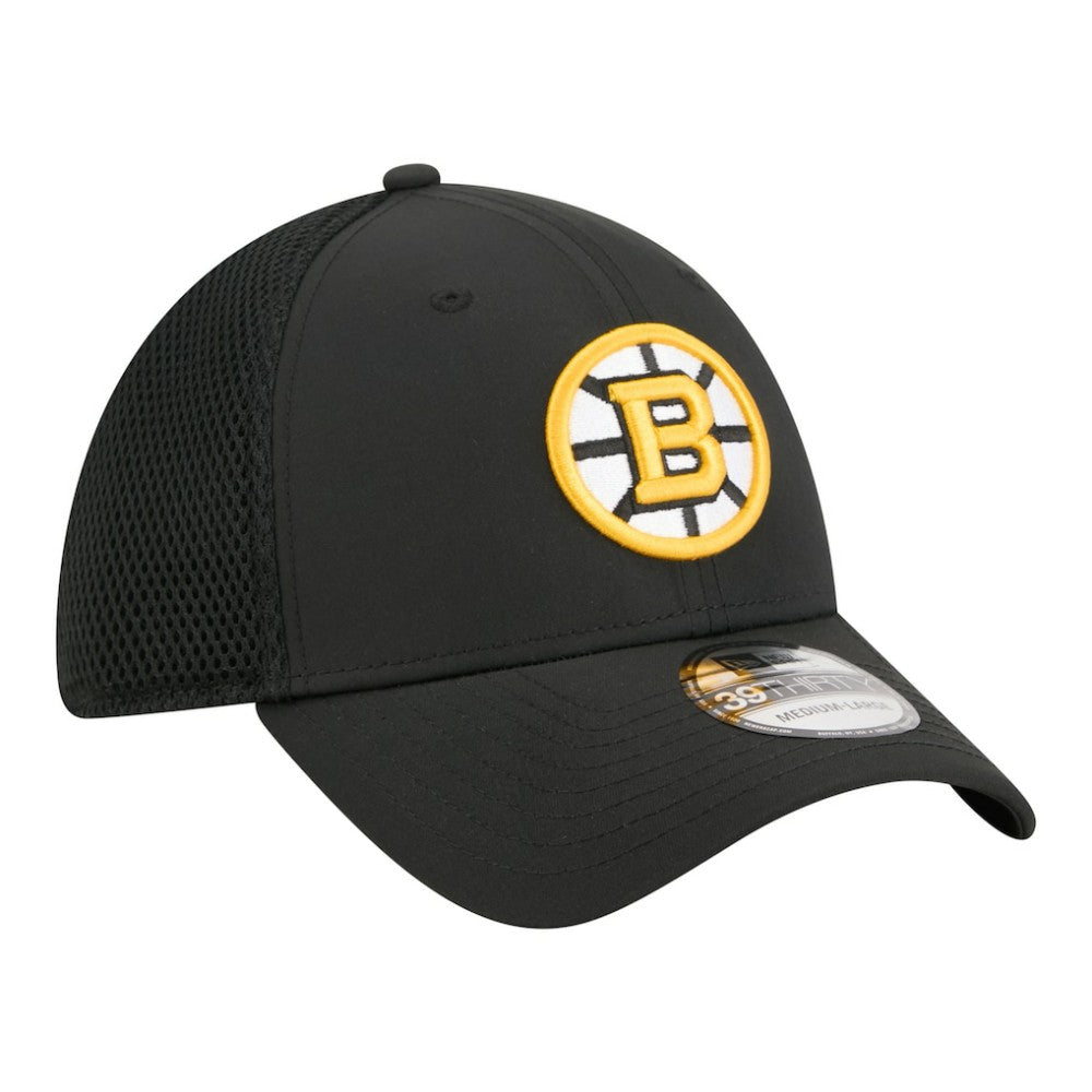 Boston Bruins New Era Logo 39THIRTY Flex Hat - Black Hats